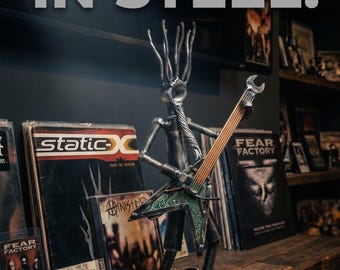 Wayne Static Limited Edition Metal Sculpture-Static-X Welded Guitar