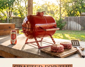 Man's Red Barbeque Grill-Camping Charcoal Grill Tabletop