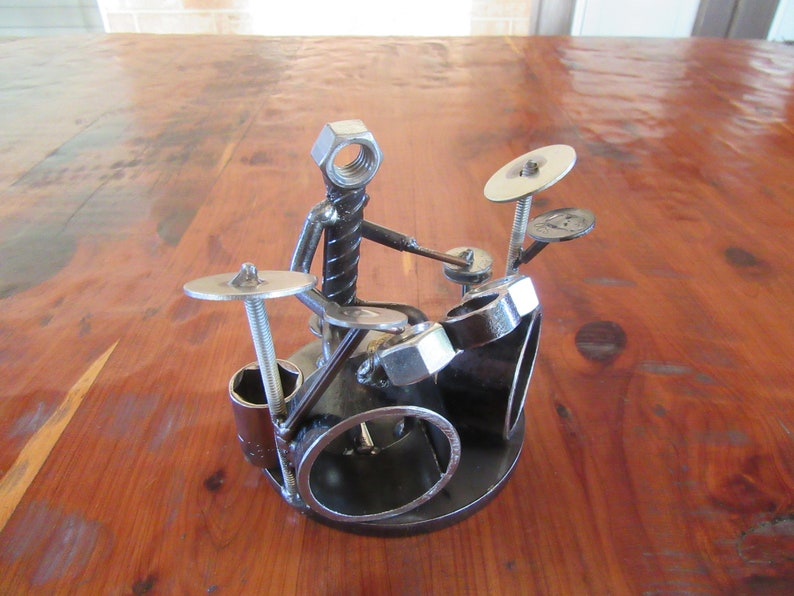 Metal Drummer SculptureScrap ArtMetal Art MusicianWelded Etsy