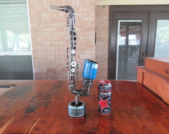 Welded Saxophone Sculpture-Welded Art-Metal Art-Welding Art-Music Sculpture-HVAC Technician
