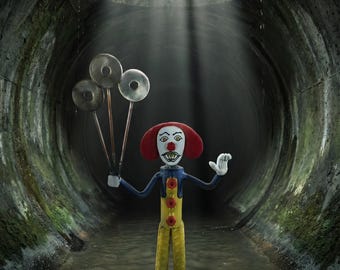 Pennywise Metal Horror Figurine-Handmade Horror Collectibles-Scary Clown