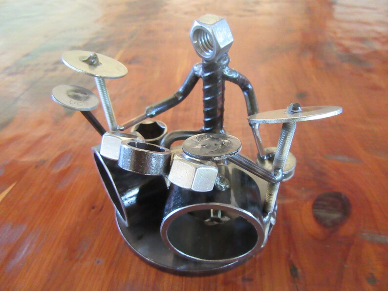 Metal Drummer SculptureScrap ArtMetal Art MusicianWelded Etsy