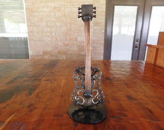 Metal Acoustic Guitar Sculpture-Welded Art-Steel Country Six String