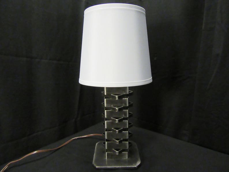 Metal Art Lampthick Steelscrap Metal Lightwelded Arthome Etsy