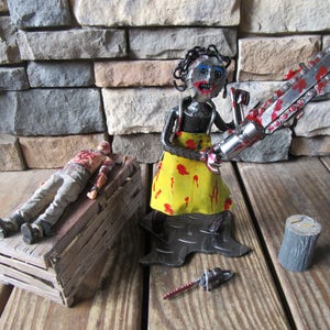 Leatherface Metal Sculpture-Welded Chainsaw