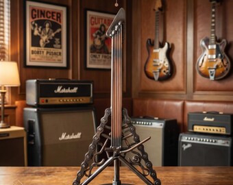 Metal Guitar Welded Sculpture- Flying V Electric Guitar