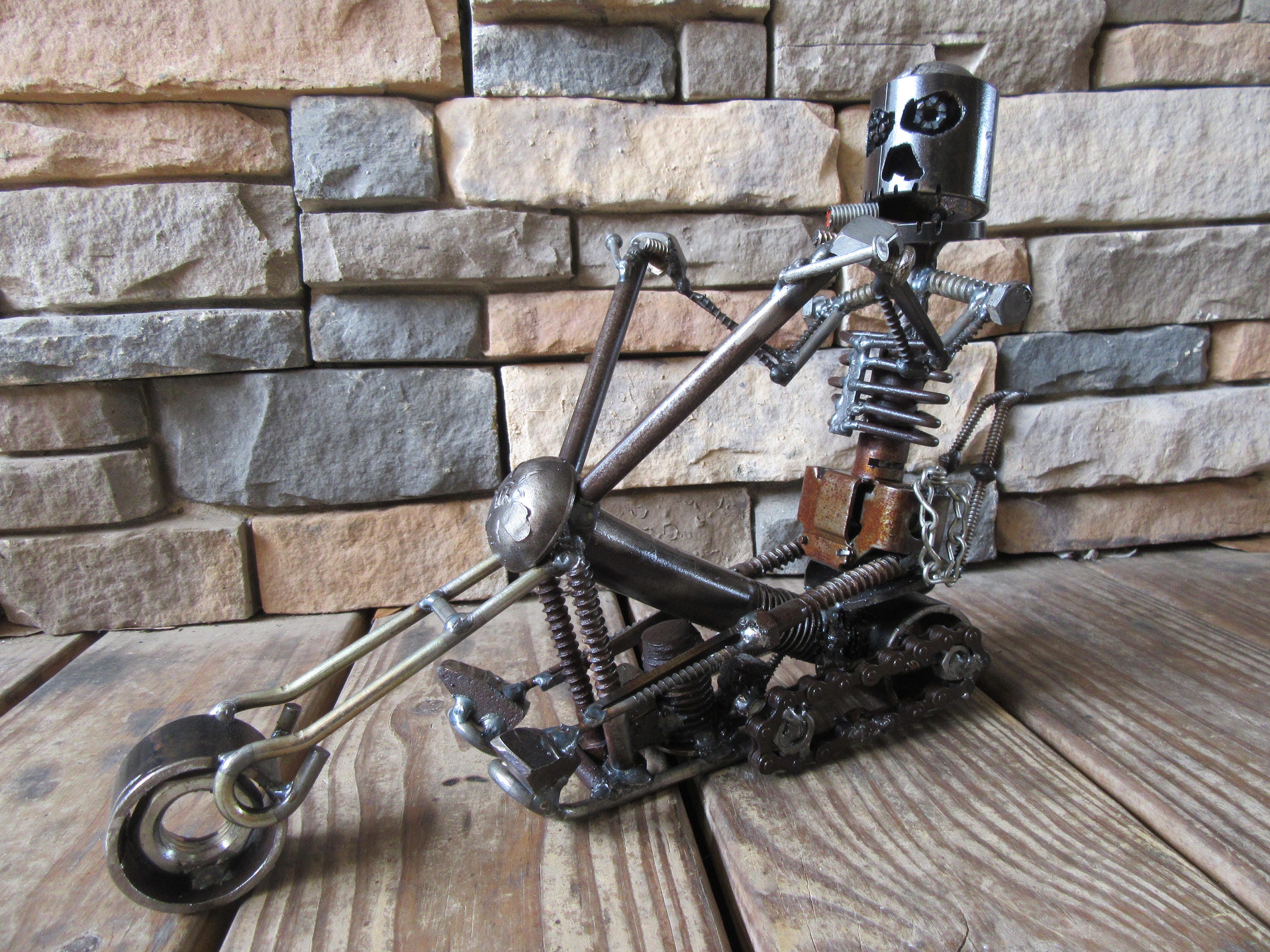 Welded Motorcycle BikerMetal ArtMotorcycle Sculpture Metal Etsy