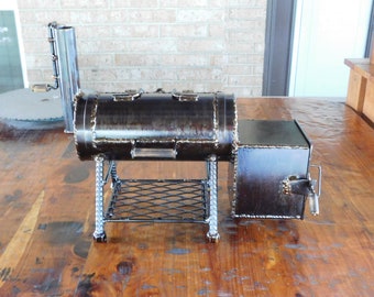 NEW Baby Smoker BBQ Pit Grill With "JUMBO" sized Square Firebox-Heavy Steel Fully Functional mini cooker-Tabletop Bar-B-Que Pit