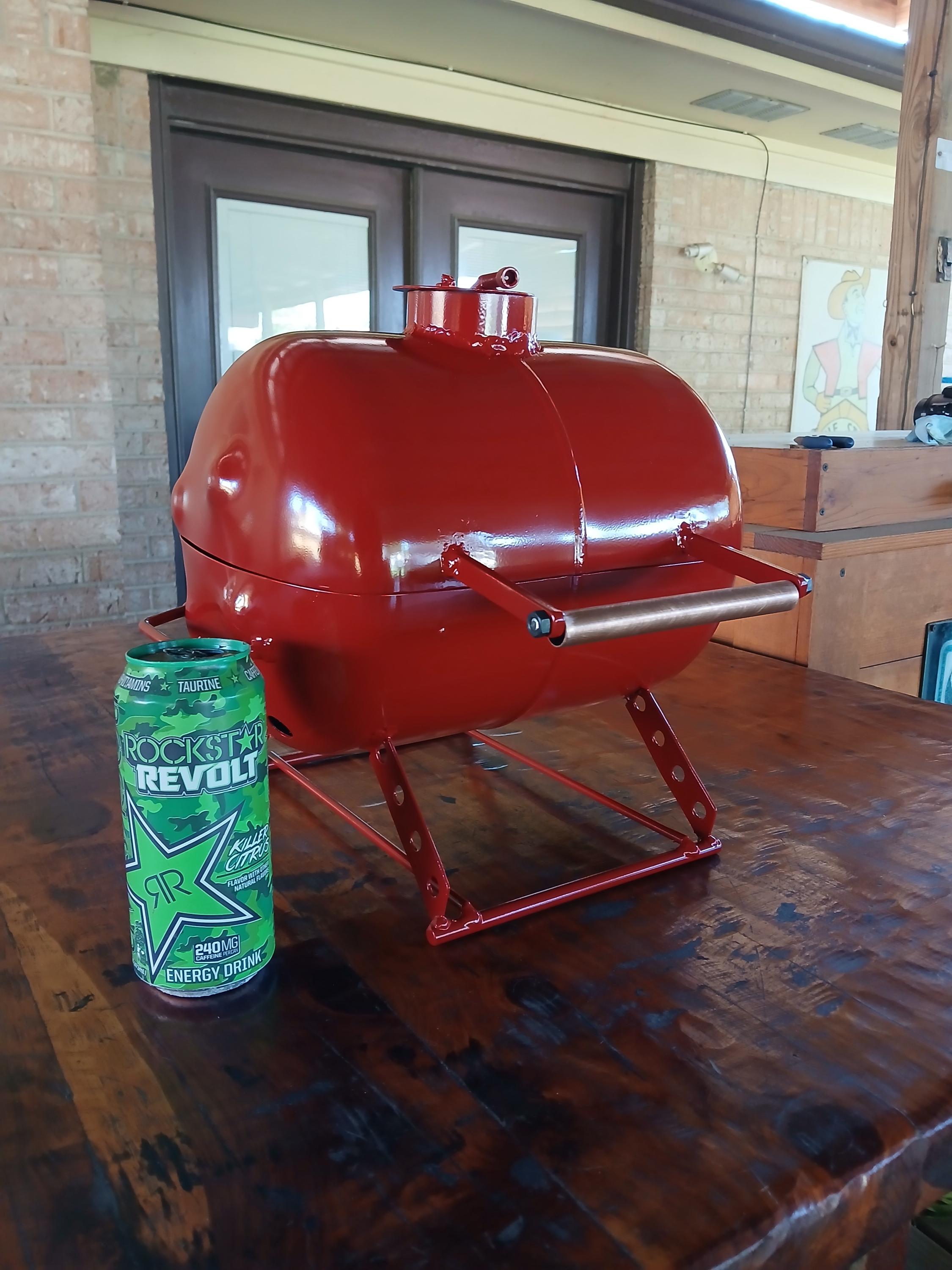 Man's Red Barbeque Grill-camping Charcoal Grill Tabletop - Etsy