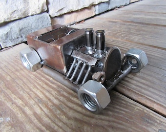 Welded Rat Rod-Hot Rod Convertible-Welded Art-Car Sculpture-Rat Rod-Metal Sculpture