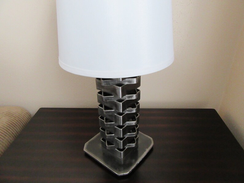 Metal Art Lampthick Steelscrap Metal Lightwelded Arthome Etsy