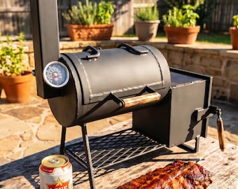 Miniature Offset Smoker 8" Pipe-Tabletop Barbeque Grill