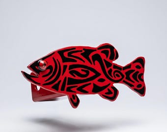 Fish Hitch Cover Tribal Design-Trailer Hitch covers