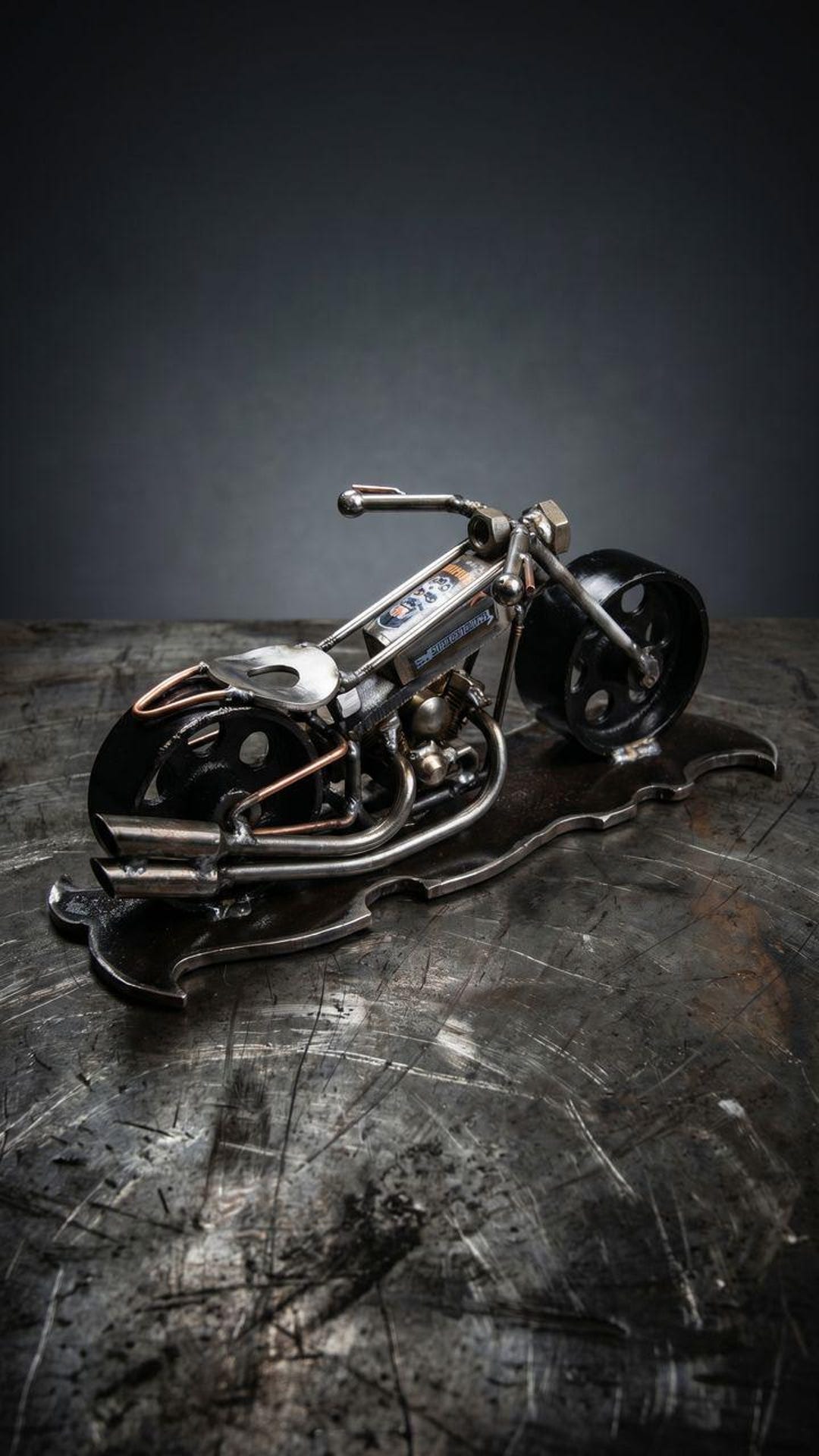 The Freakshow Welded Motorcycle Sculpture-the Coolest Motorcycle
