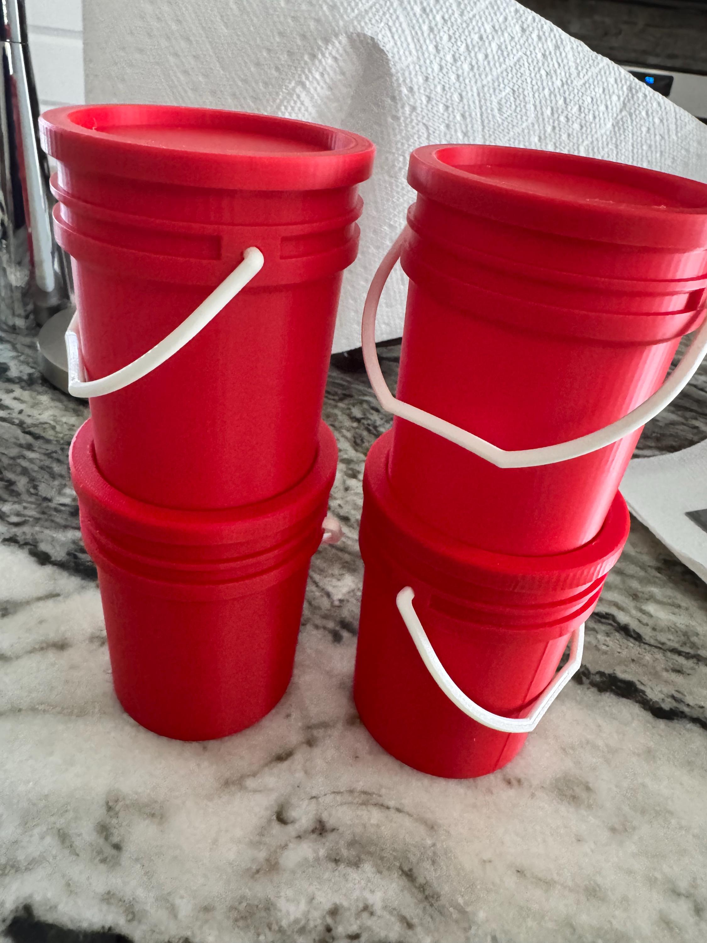 Valentine Red Craft Buckets for Makers, Mini Favor Pails With Handles ...