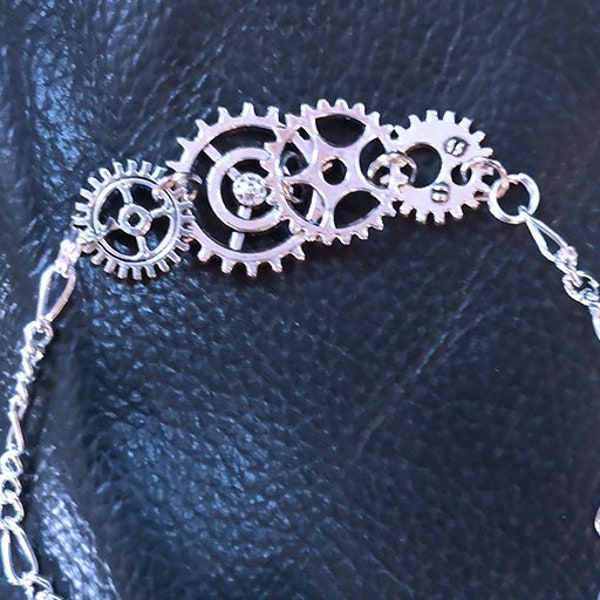 Bracelet Steampunk couleur Argent