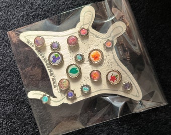Scrapbooking Brads metal resin multicolor