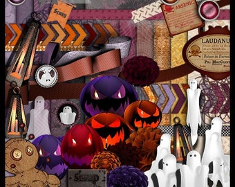 Kit scrapbooking digital Halloween Big Boo
