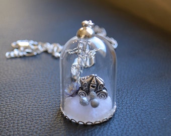 Glass ball pendant  &quot;Cendrillon&#39;s Car&quot;