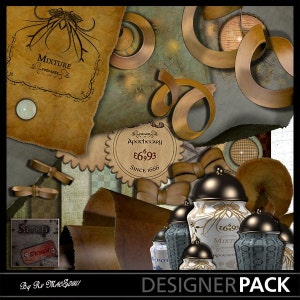kit scrapbooking digital halloween Potion & Poison Combo 03