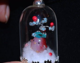 Globe Glass Pendant Necklace &quot;Penguin Magic Forest&quot;