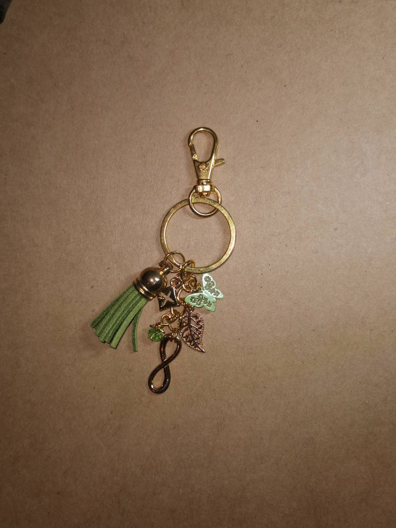 Taschenschmuck oder Schlüsseltür Vert anis