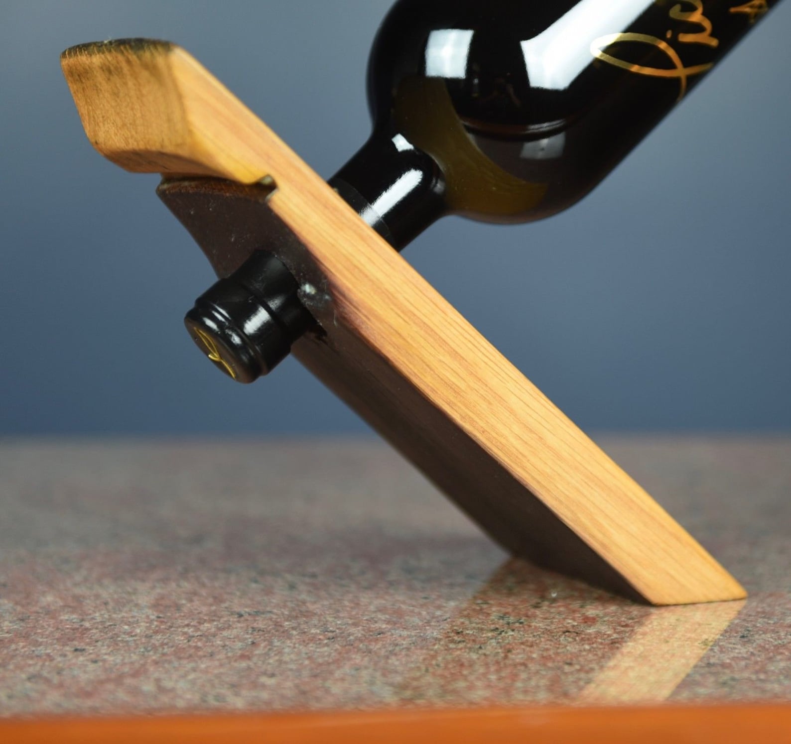 Barrel Stave Floating Wine Bottle Stand Etsy