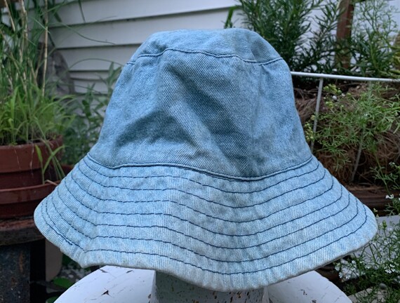Vintage Blue Denim Bucket Hat