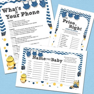 Minion Blue Baby Shower Games