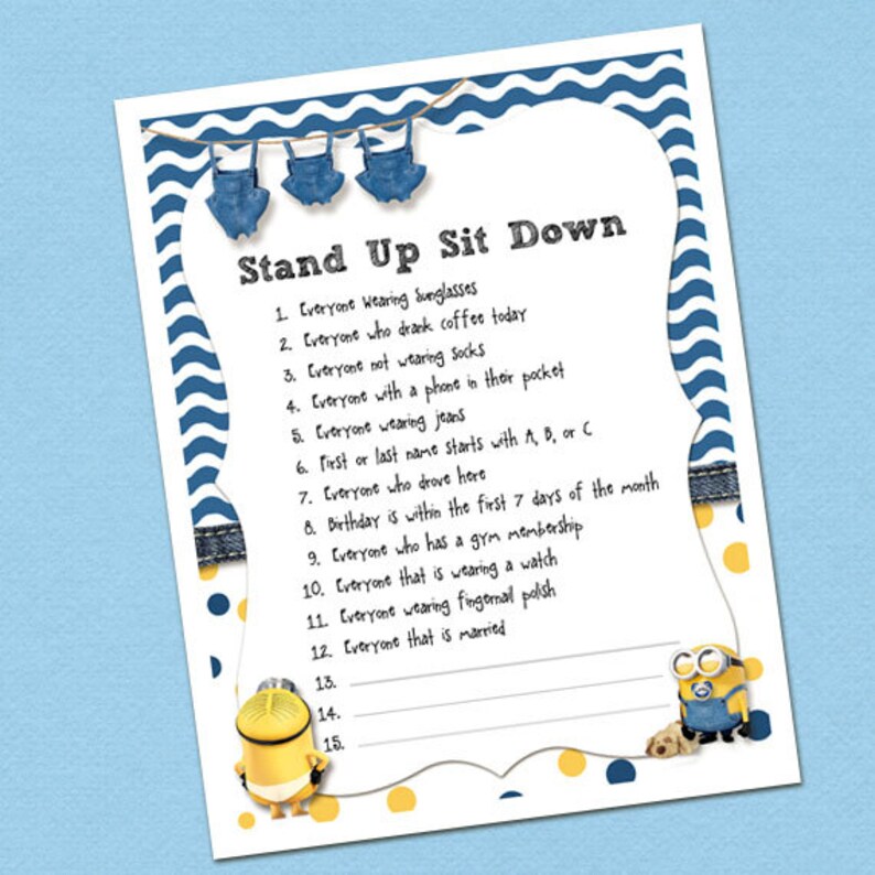 Minion Baby Shower Games Etsy