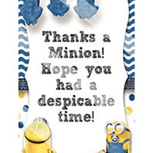 Minion Blue Baby Shower Thank You Cards