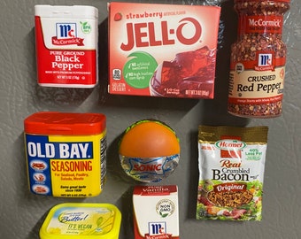 Mini Brands Tiny Food Collectible Magnets | Refrigerator Magnets | Foodcore Kitchencore Food Kitchen Chef Cook Baker LunchLady Aesthetic