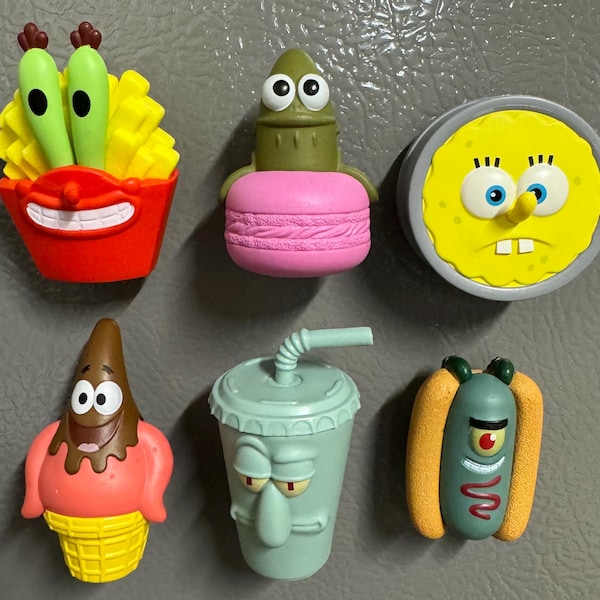 Imán para refrigerador inspirado en Bob Esponja / Crustáceo Cascarudo / Imanes para refrigerador / Imanes de comida