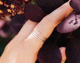 Eco Friendly 'Iris' Recycled Silver Stacking Ring Set