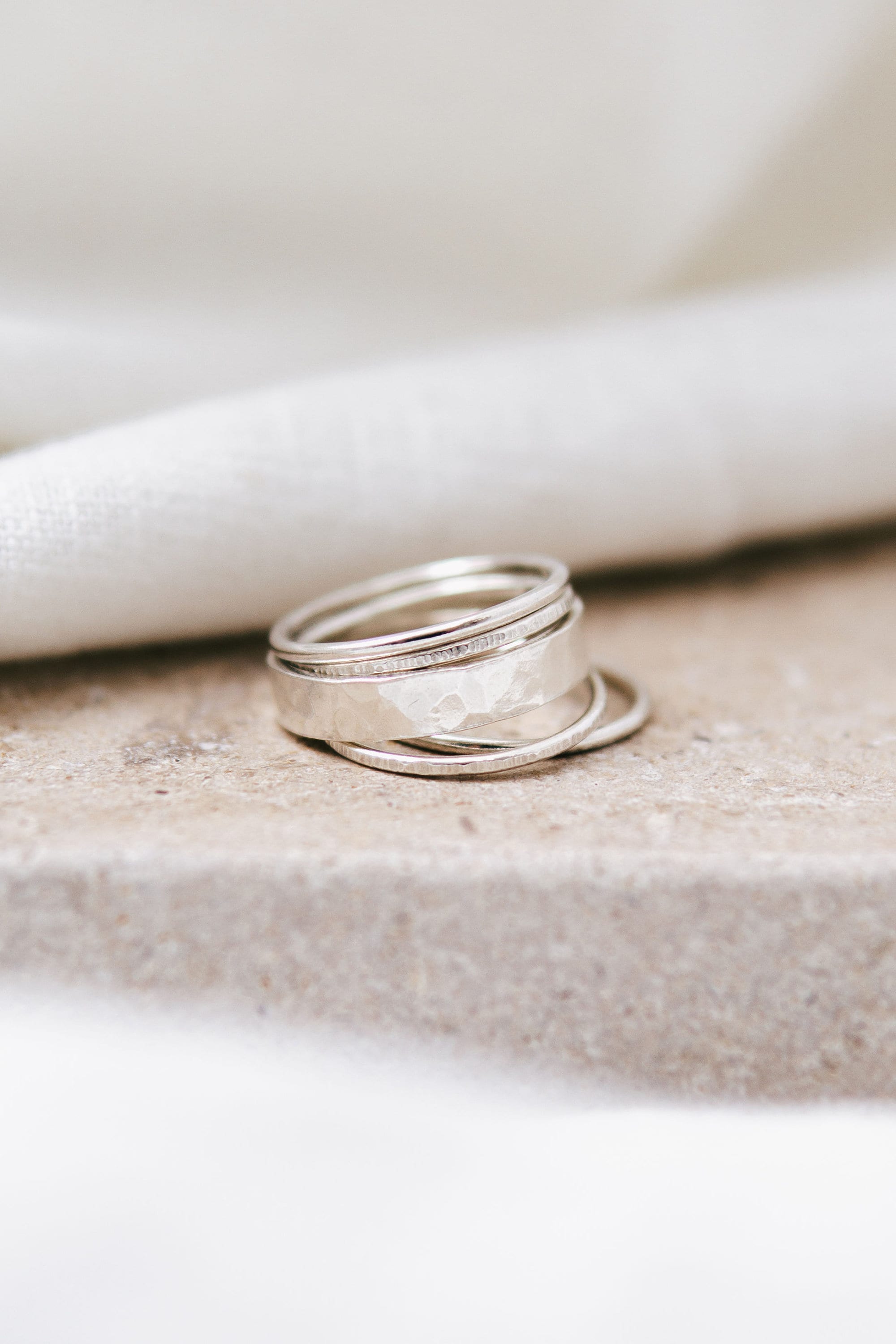 Eco Friendly 'Delphine' Recycled Silver Stacking Ring Sets