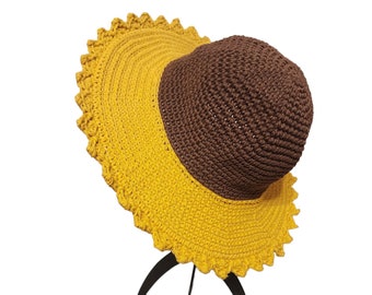 Sunflower Hat, Crochet Sunflower Hat, Sun Hat, Crochet Hat, Crochet Sun Hat, Flower Hat, Hat, Sunflower