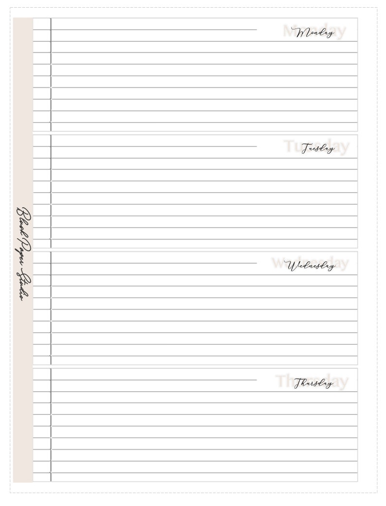 Classic Happy Planner Horizontal Layout Digital Insert Etsy