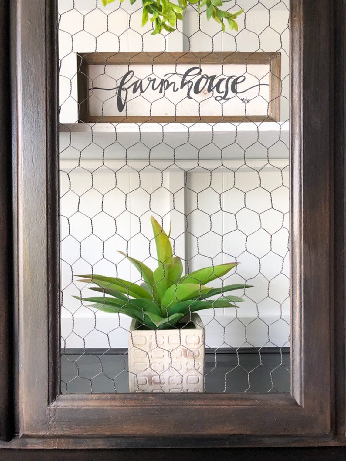 Negro moderno rústico casa de campo estilo hutch porcelana | Etsy