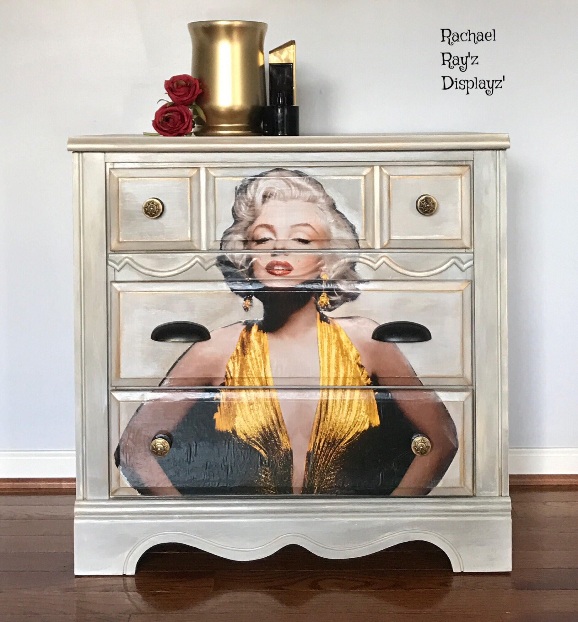 Sold Avail For Custom Order Edgy Gold Metallic Old Hollywood Etsy