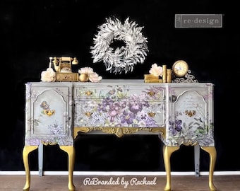 Floral French Provincial Buffet, Lavender Media Center