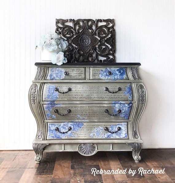 blue and silver dresser Floral Bombay Dresser, Taupe Chest Table drawer dresser blends clean Size:Small (2/4) Sydney's Closet Women's Sweetheart FW25_SEASONAL