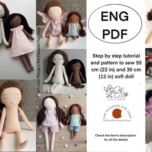 Soft Toy Doll Ragdoll |Sewing Pattern and Tutorial PDF