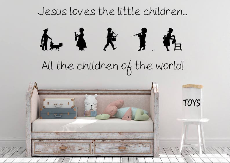 Vinyl Wall Decal Loves The Little Children Letters Nursery Art S Inspirational E Sticker