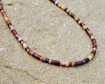 Mookaite Heishi Choker; jasper; gift for her; gift for him; friendship; boho-hippie