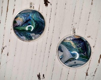Peacock Dreams: Fluid Art Pendant in Blues, Greens, and Gold  Handmade jewelry, Stainless steel jewelry, Art Deco, Boho, contemporary