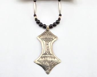 Garnet & Tuareg Pendant Necklace | Sterling Silver | Handmade Gemstone Necklace