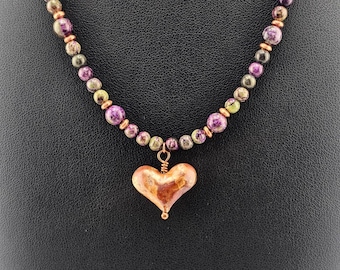 Atlantisite Necklace with Copper Heart Pendant