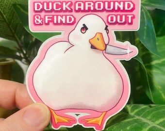 Duck Around and Find Out | Funny Kawaii Vinyl Sticker