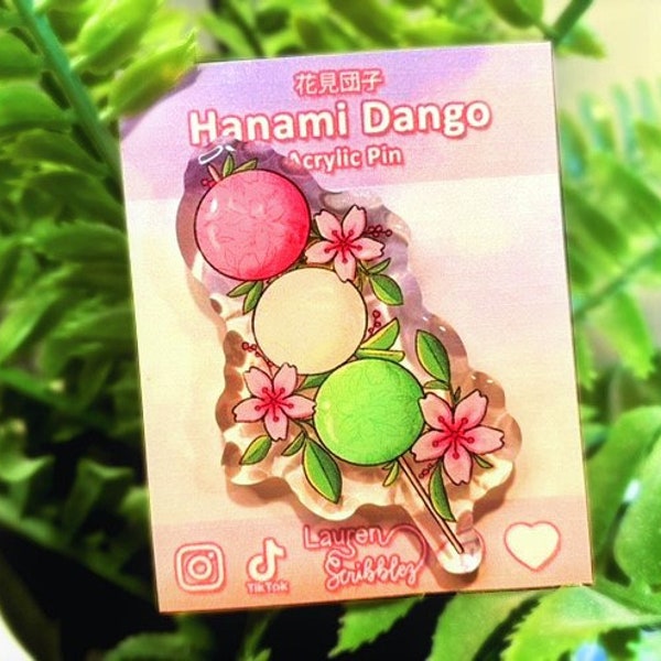 Sakura Hanami Dango  | Aesthetic Acrylic Epoxy Pin