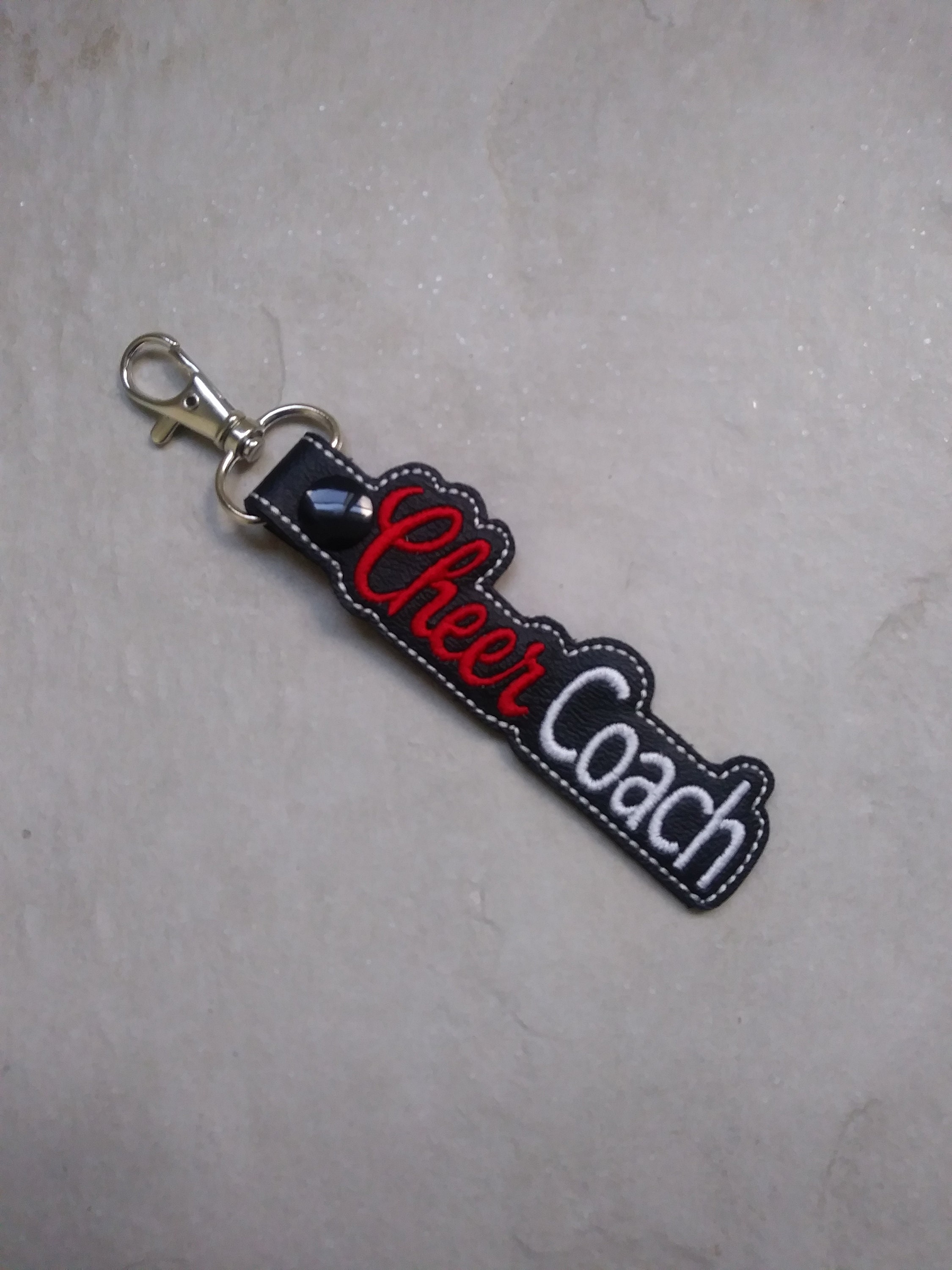 Embroidered Cheer Coach Key Chain Keychain Fob Etsy